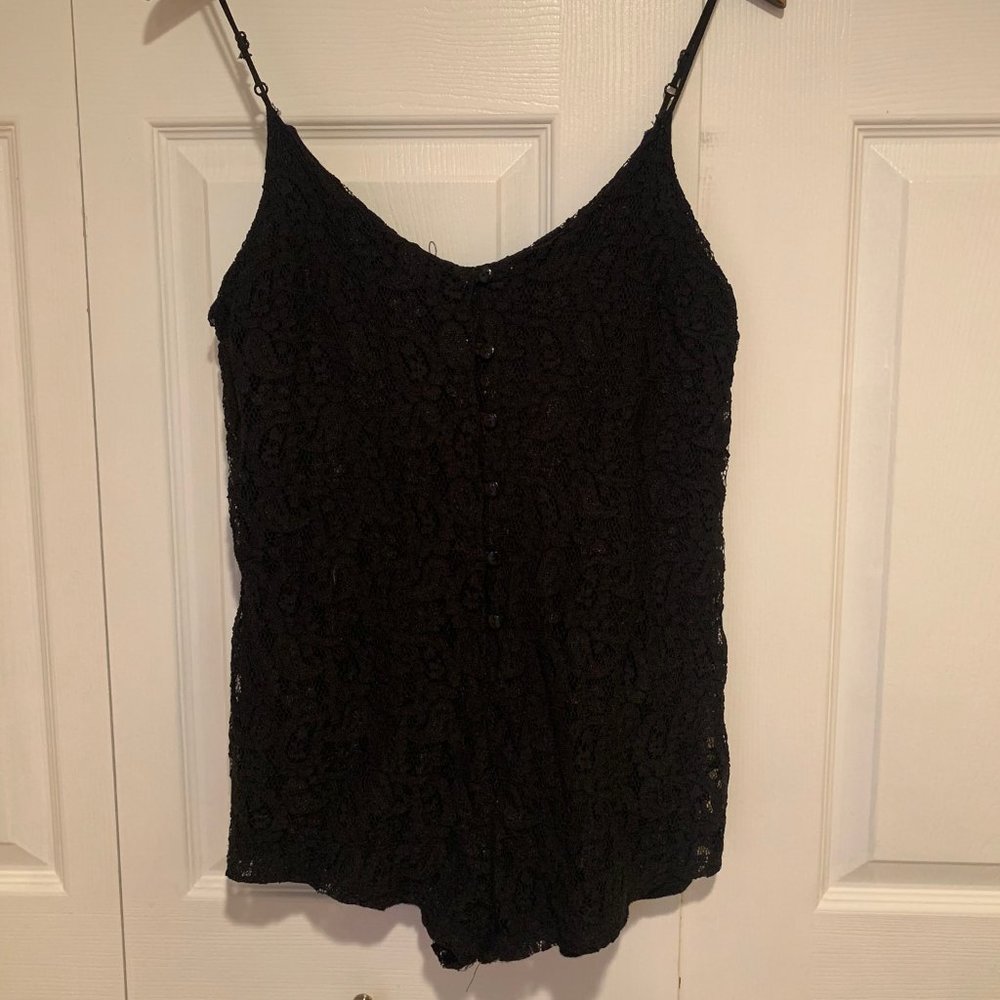 Kimchi Blue Black Lace Tank Romper